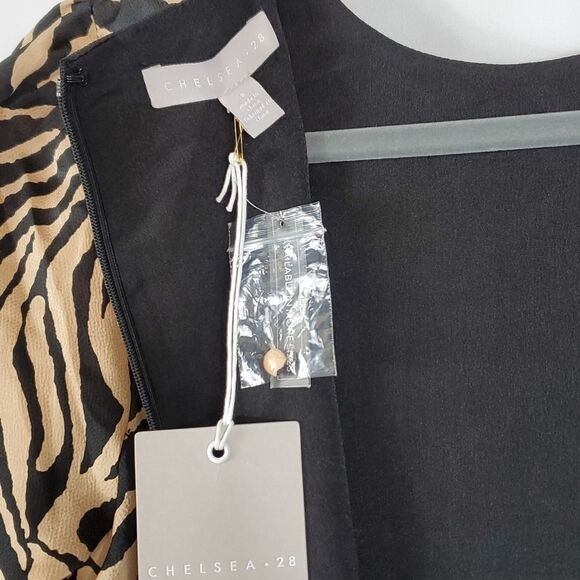 NWT Chelsea28 Zebra Print Long Sleeves Midi Dress - Small - Picture 10 of 10